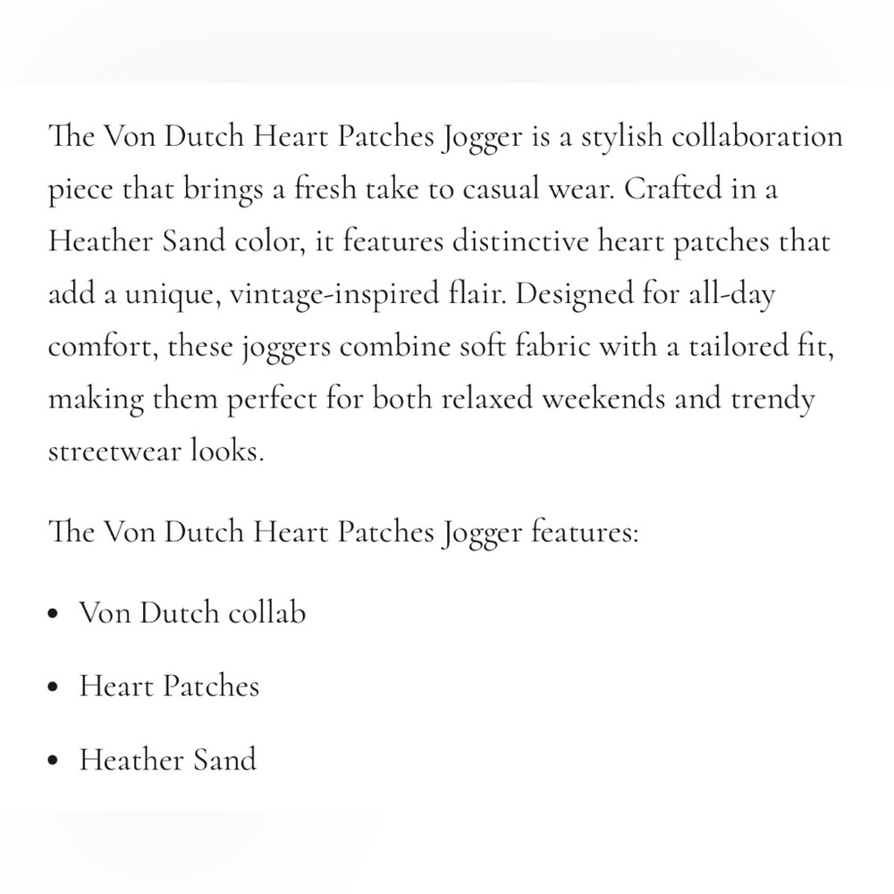 Von DutchXVintage Havana Collab Heart Joggers. - Picture 5 of 10